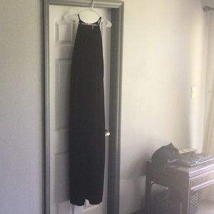 Black Velvet jumpsuit with rhinestone belt